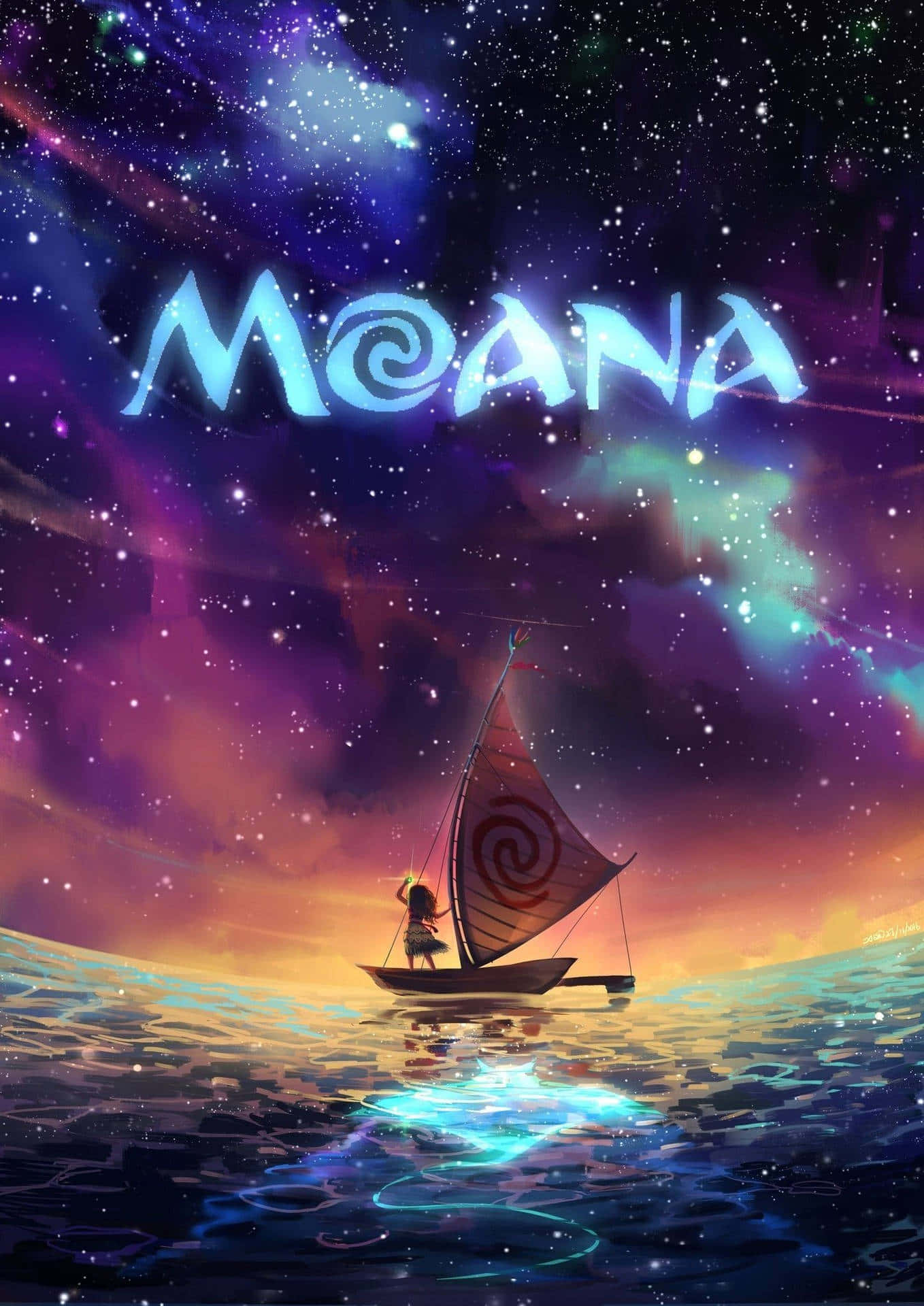Moana Starlit Voyage Wallpaper