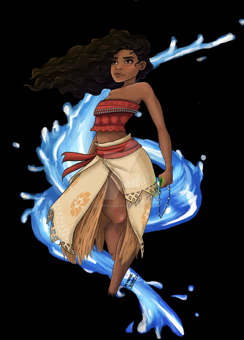 Moana Water Spirit Illustration PNG