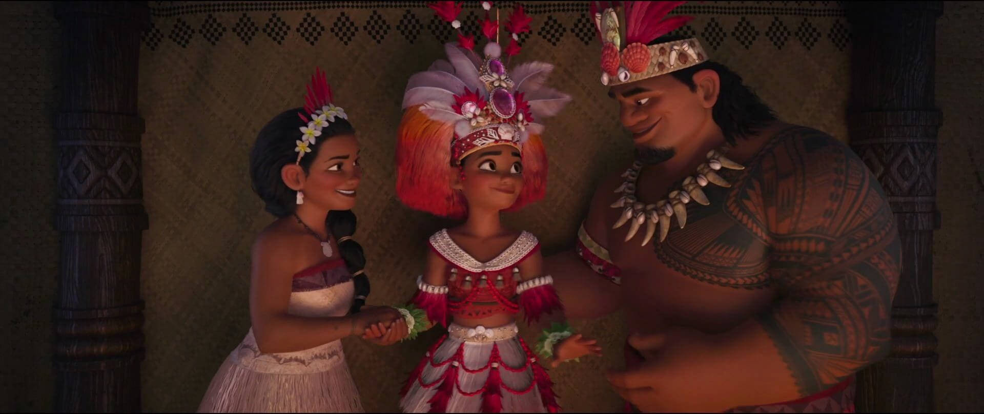 Moana With Her Mother And Father