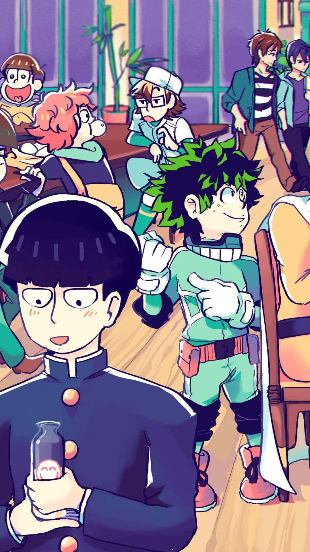 Be empowered with Mob Psycho 100 on your iPhone Wallpaper