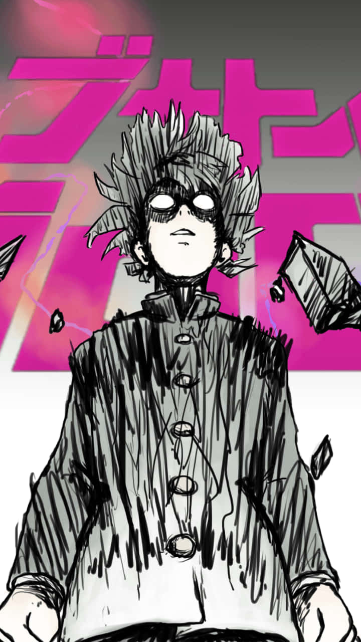 Animejungeskizze Mob Psycho Iphone Wallpaper