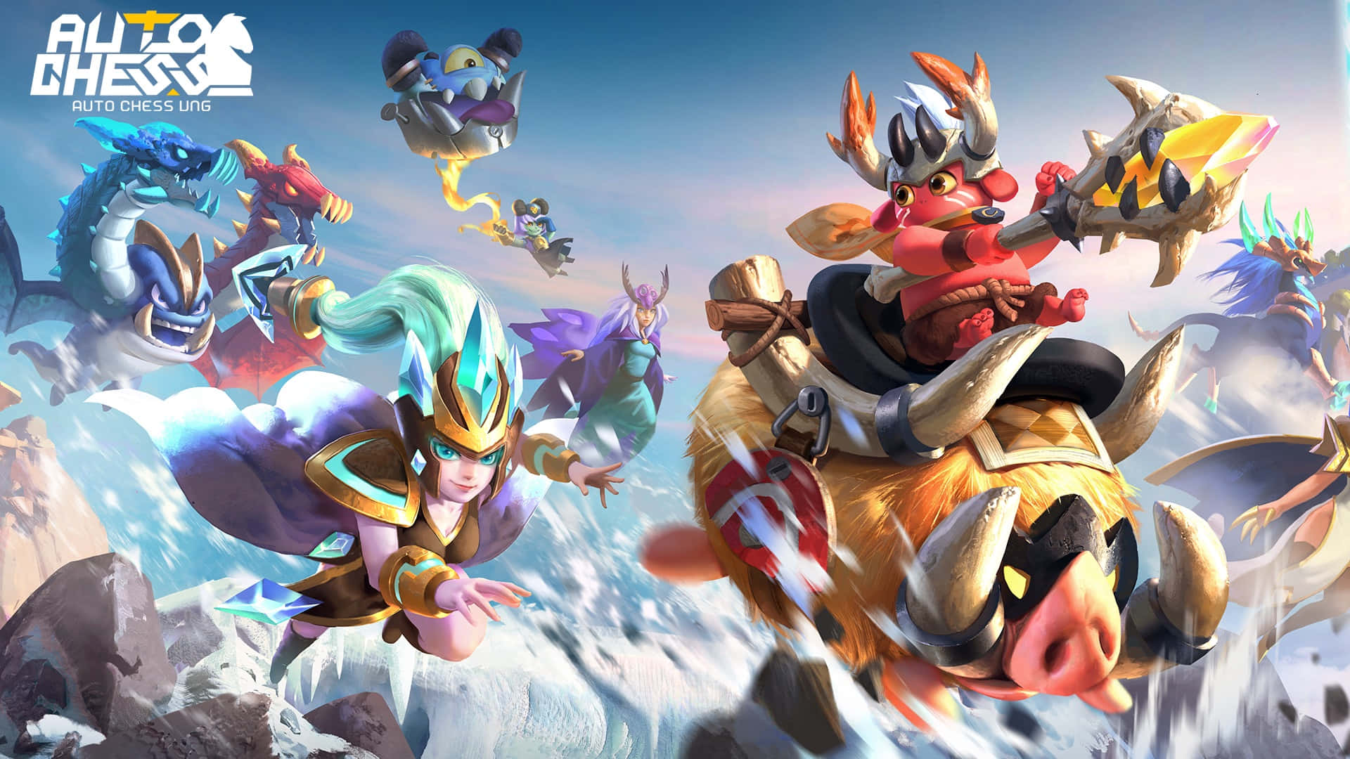 Caption: Intense Battle of Champions in a Moba Game Wallpaper