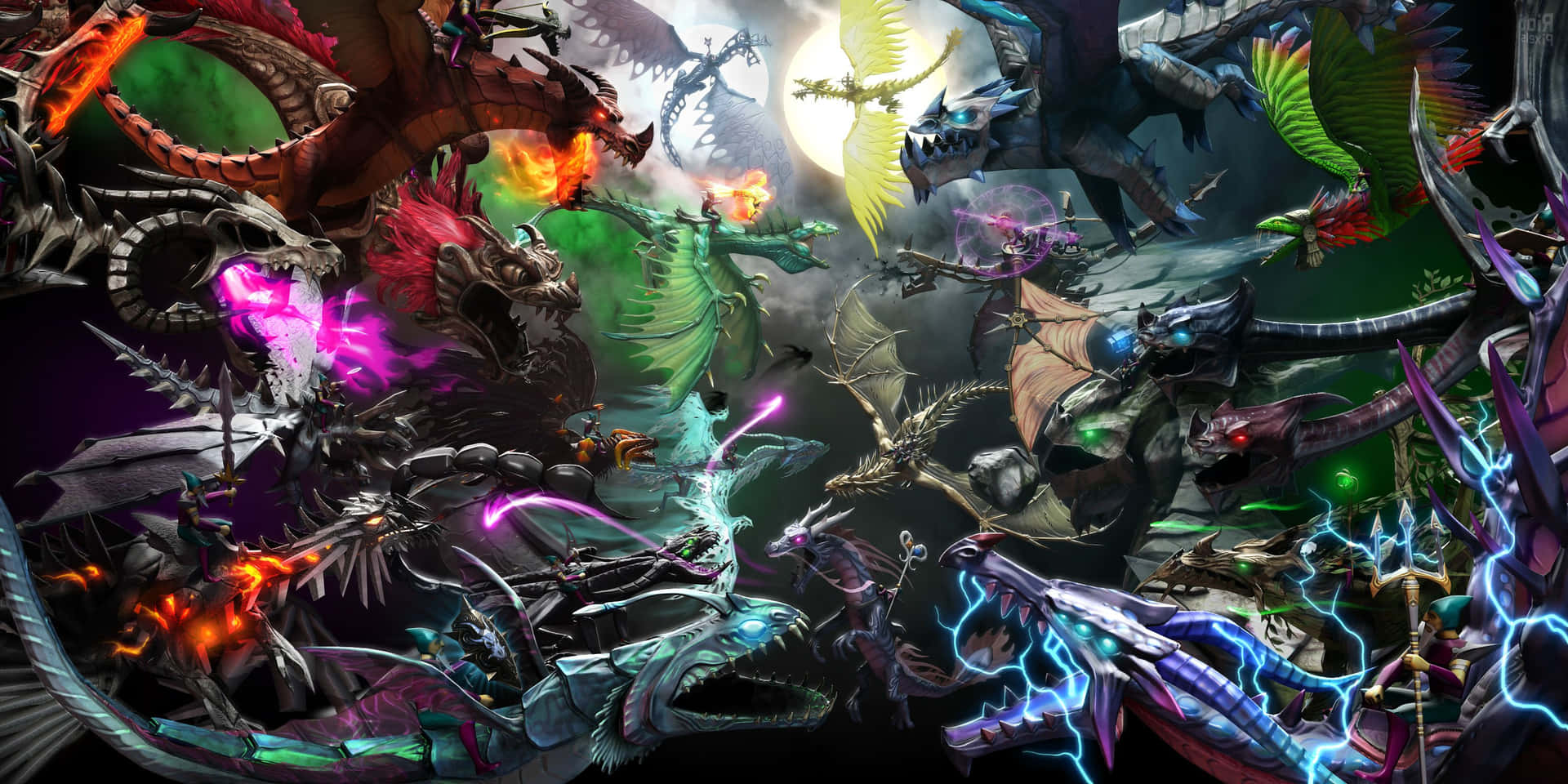 Epic Battle Scene from a Moba Game Wallpaper