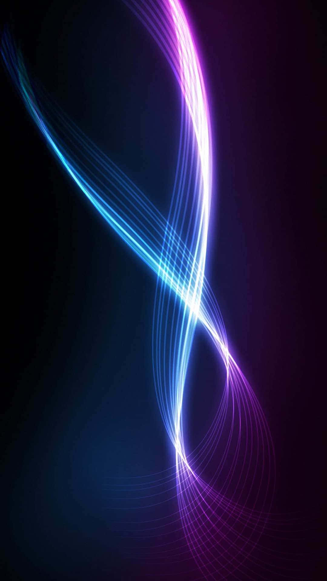 A Purple And Blue Light Wave On A Black Background