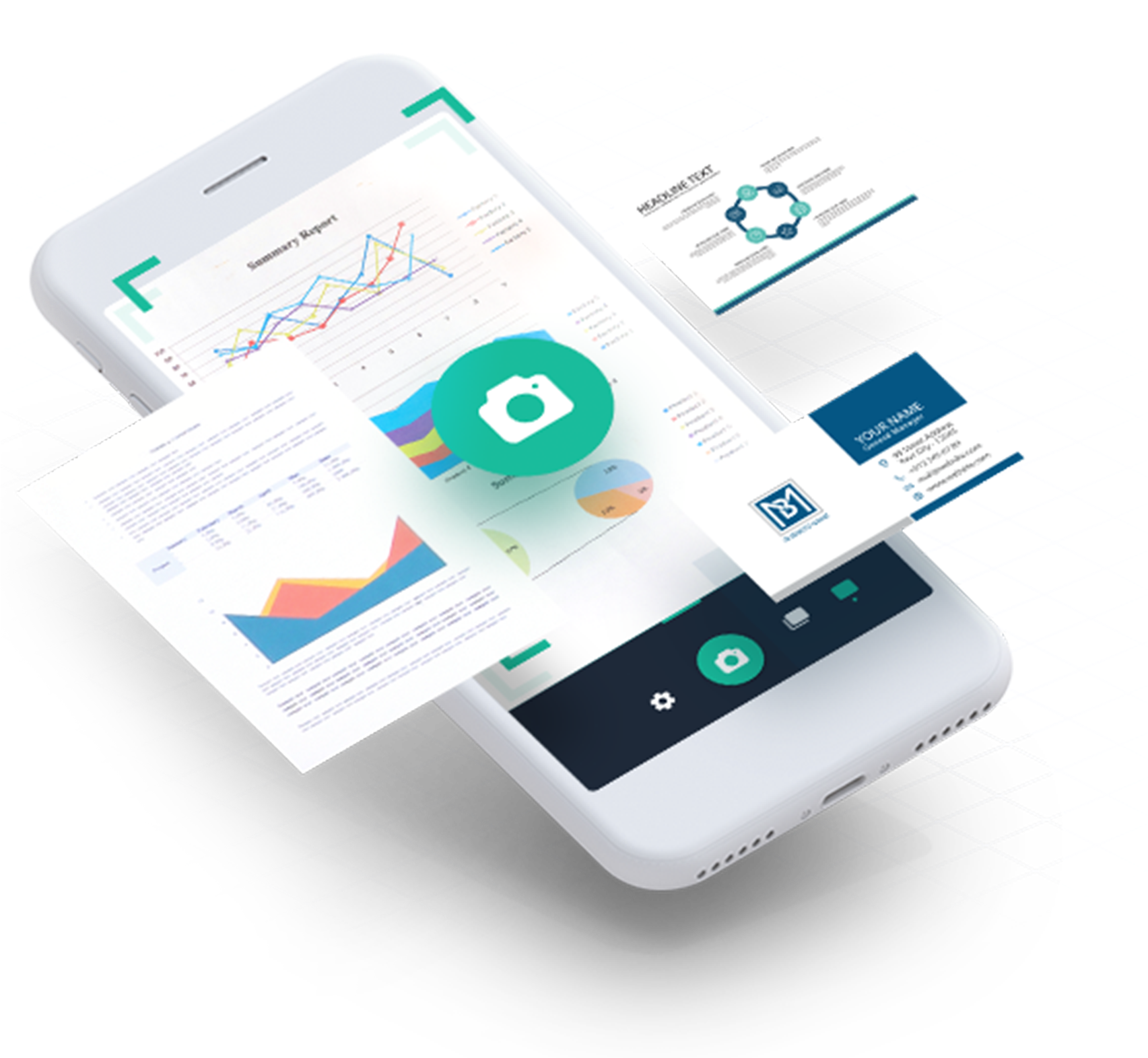 Mobile App Data Visualization Concept PNG
