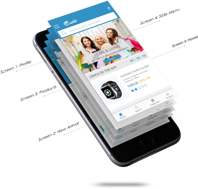 Mobile App Interface Design PNG