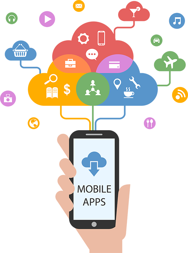 Mobile Apps Cloud Concept PNG