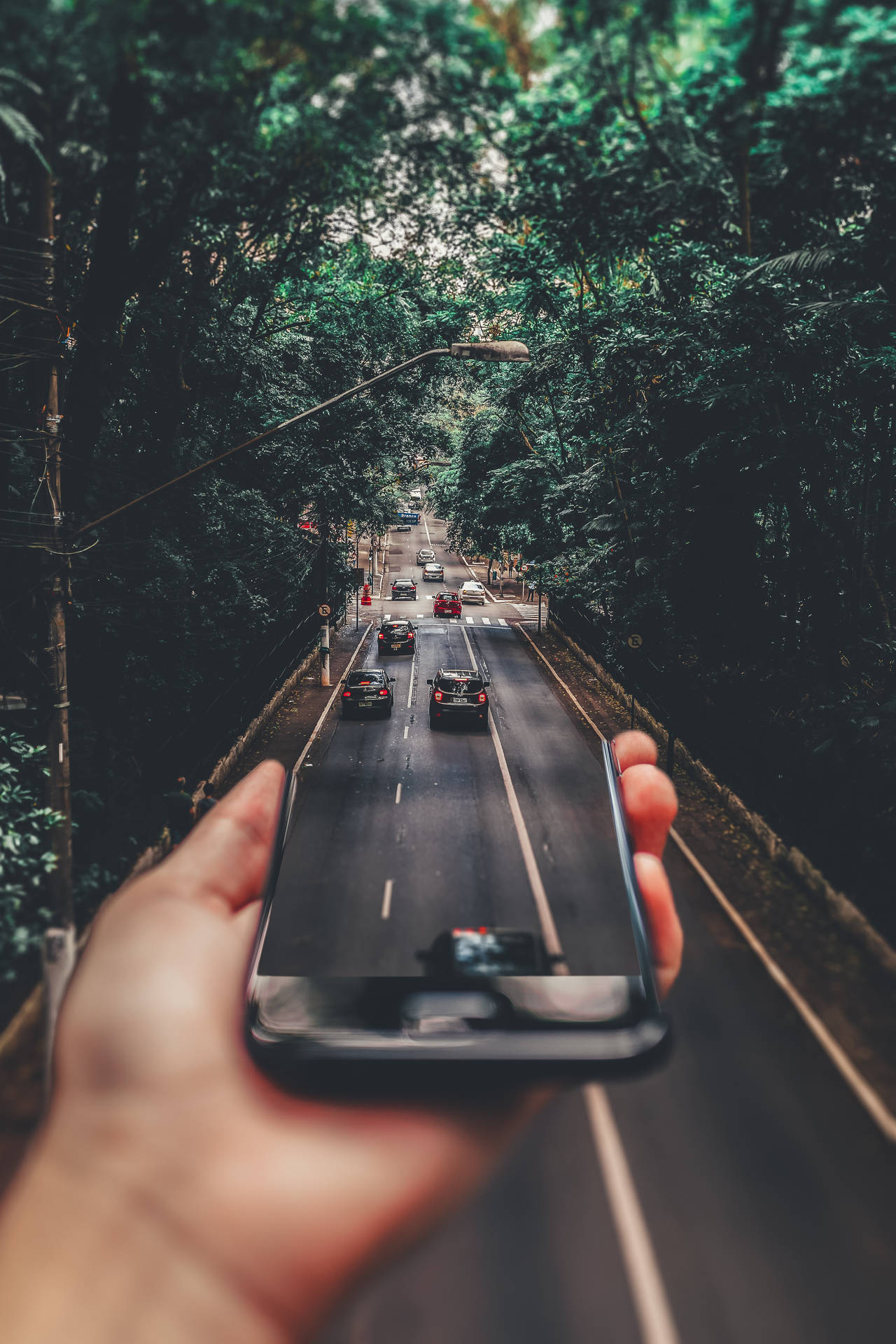 Mobile Cars On Road Background