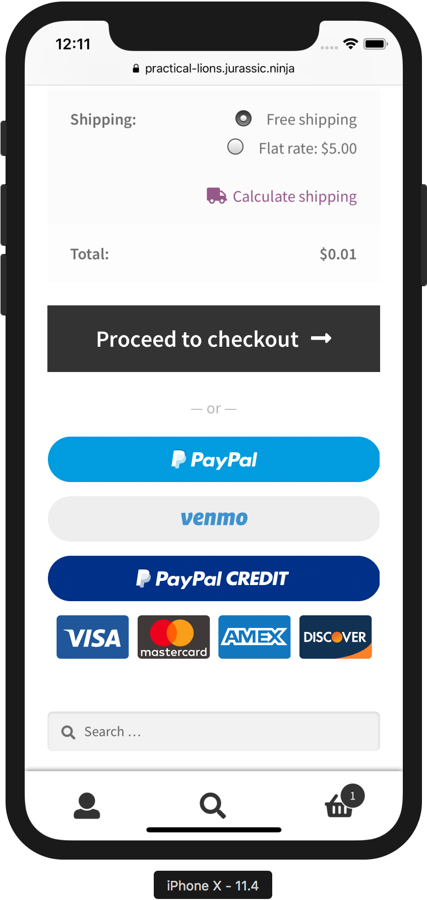 Mobile Checkout Screen Payment Options PNG