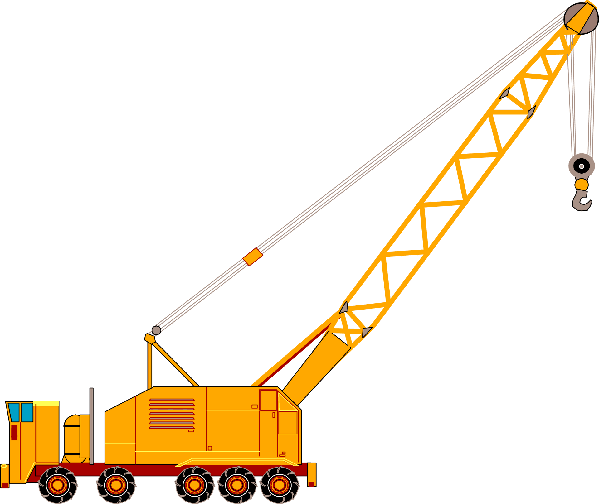 Mobile Crane Illustration PNG