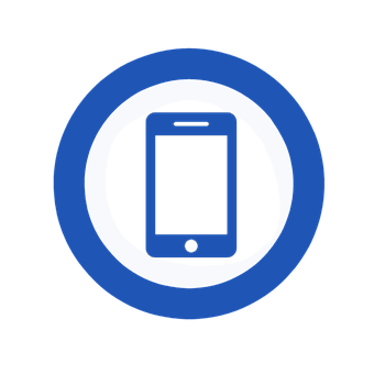 Mobile Device Icon Blue Circle PNG