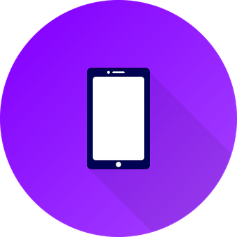 Mobile Device Icon Purple Background PNG