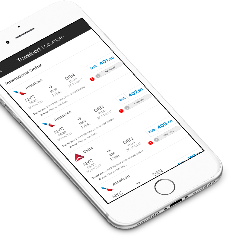 Mobile Flight Comparison App Screen PNG