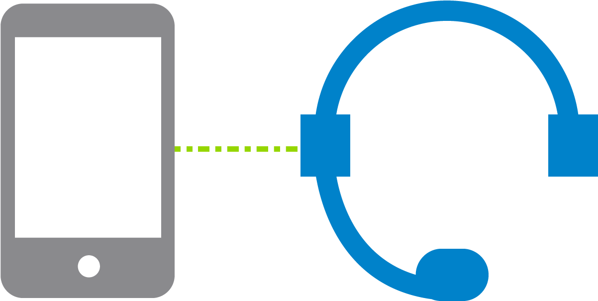 Mobile Headphones Connection Graphic PNG