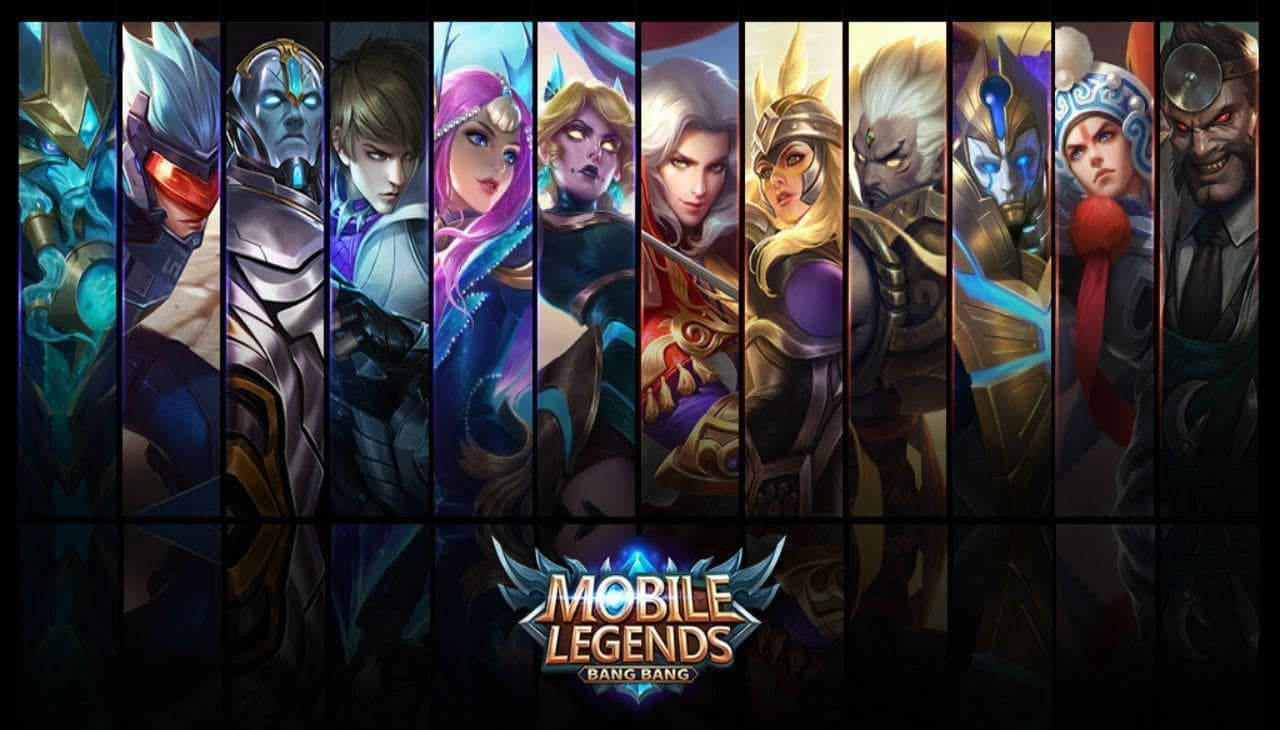 Mobile Legends Logo With Characters Wallpaper