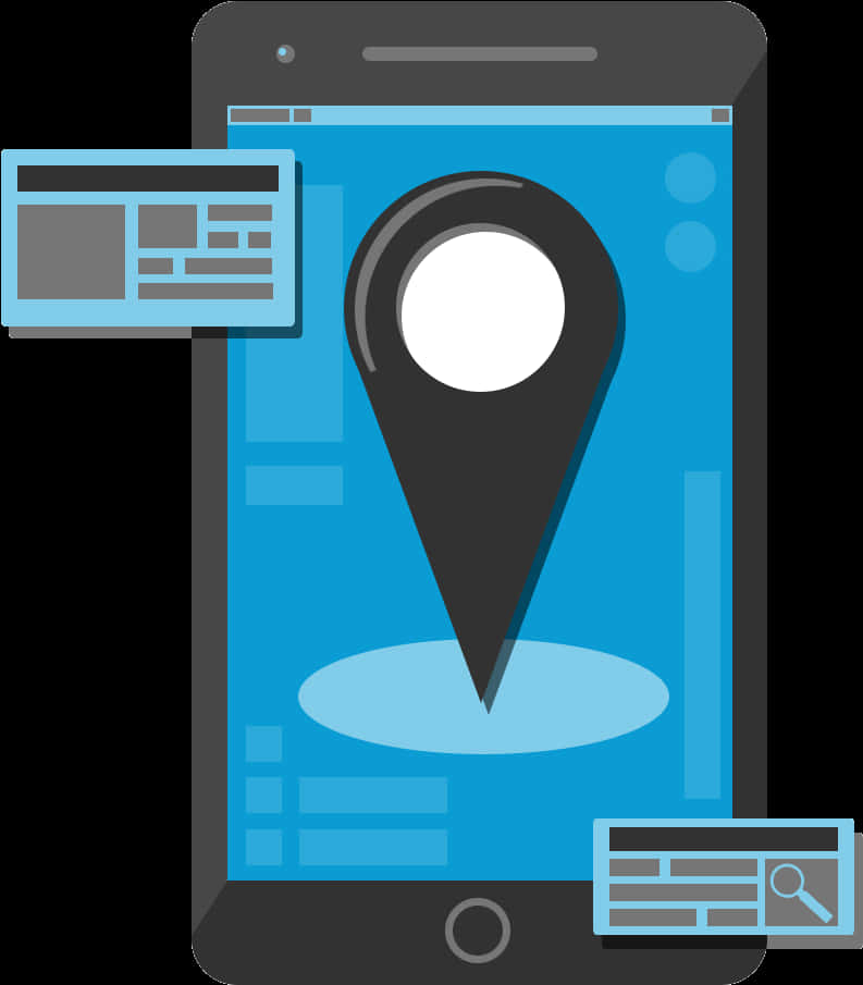 Mobile Location Icon Graphic PNG