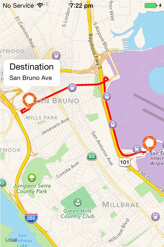 Mobile Map Screenshot San Bruno Destination PNG