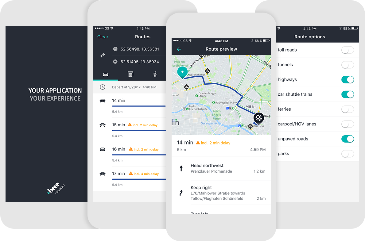 Mobile Navigation App Screens PNG