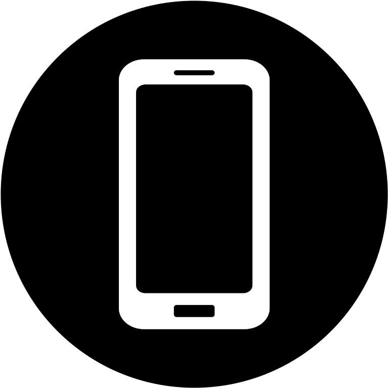 Mobile Phone Icon Black Circle Background PNG
