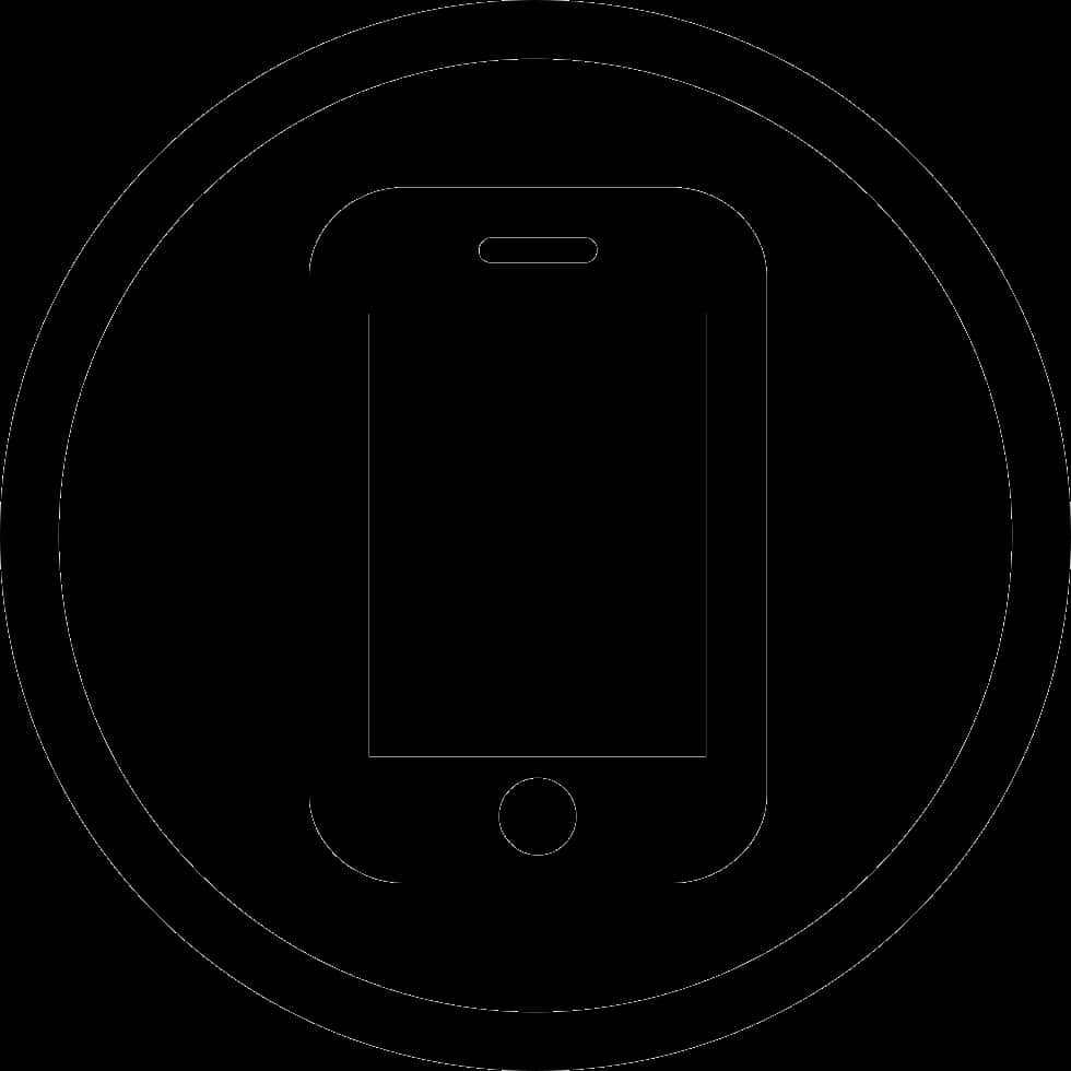 Mobile Phone Icon Blackand White PNG