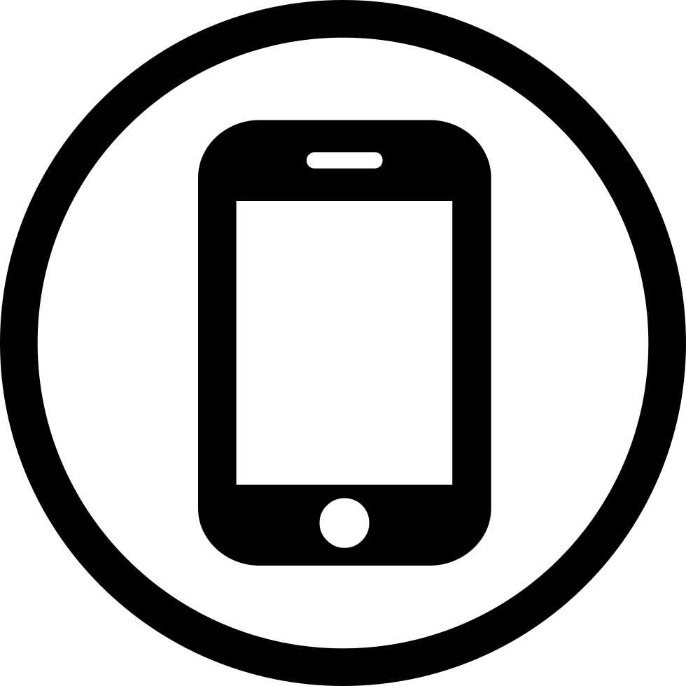 Mobile Phone Icon Blackand White PNG