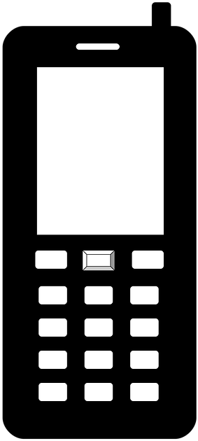 Mobile Phone Icon Blackand White PNG