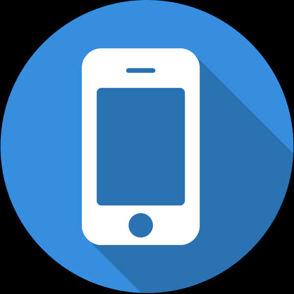 Mobile Phone Icon Blue Background PNG