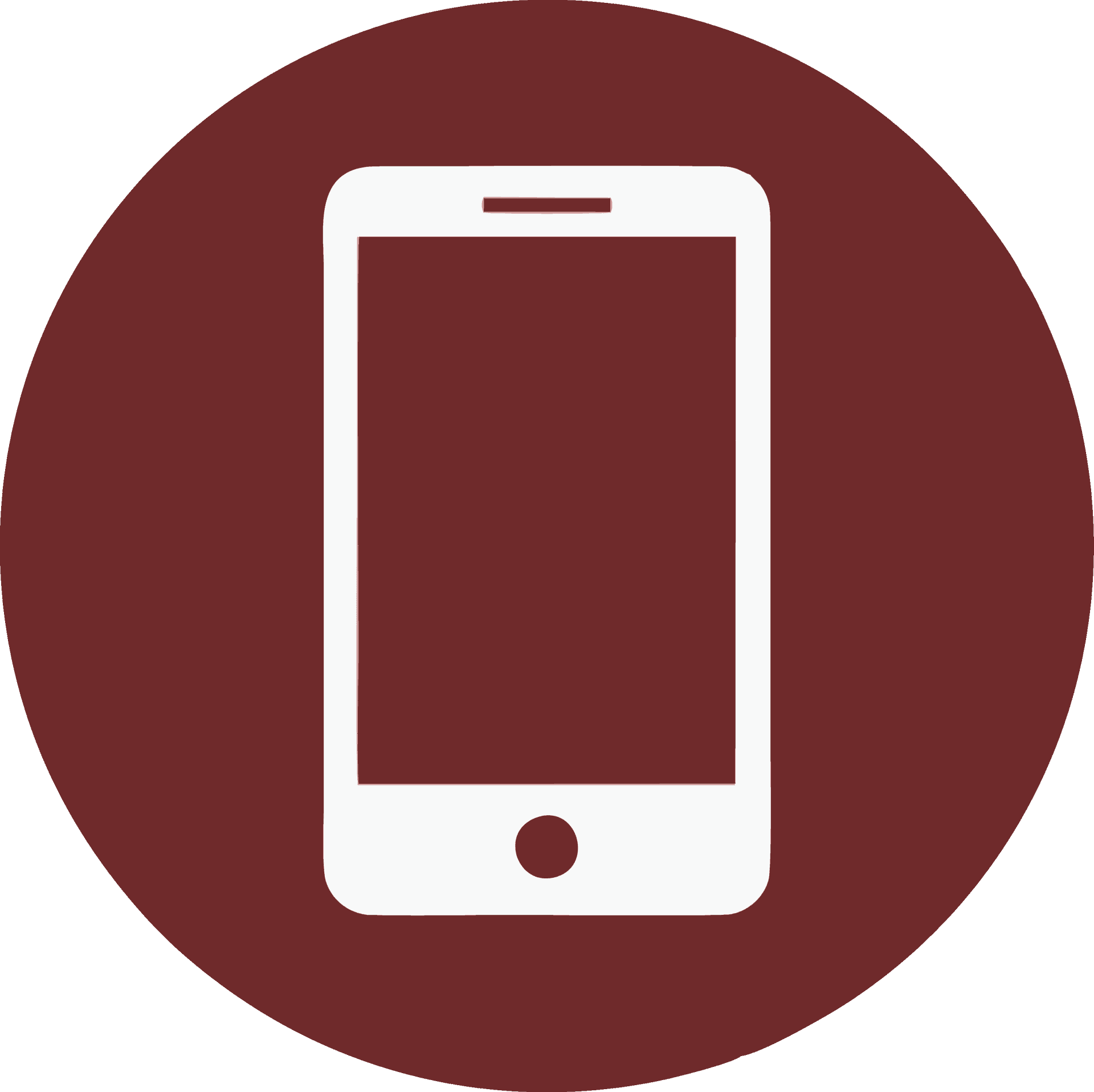 Mobile Phone Icon Maroon Background PNG