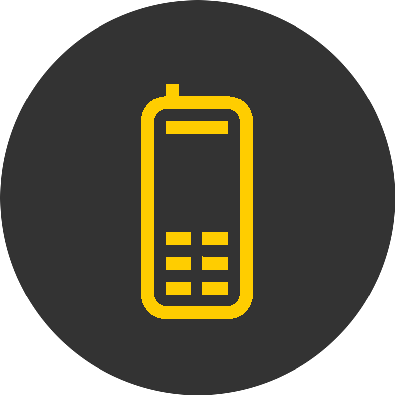 Mobile Phone Icon Yellowand Black PNG