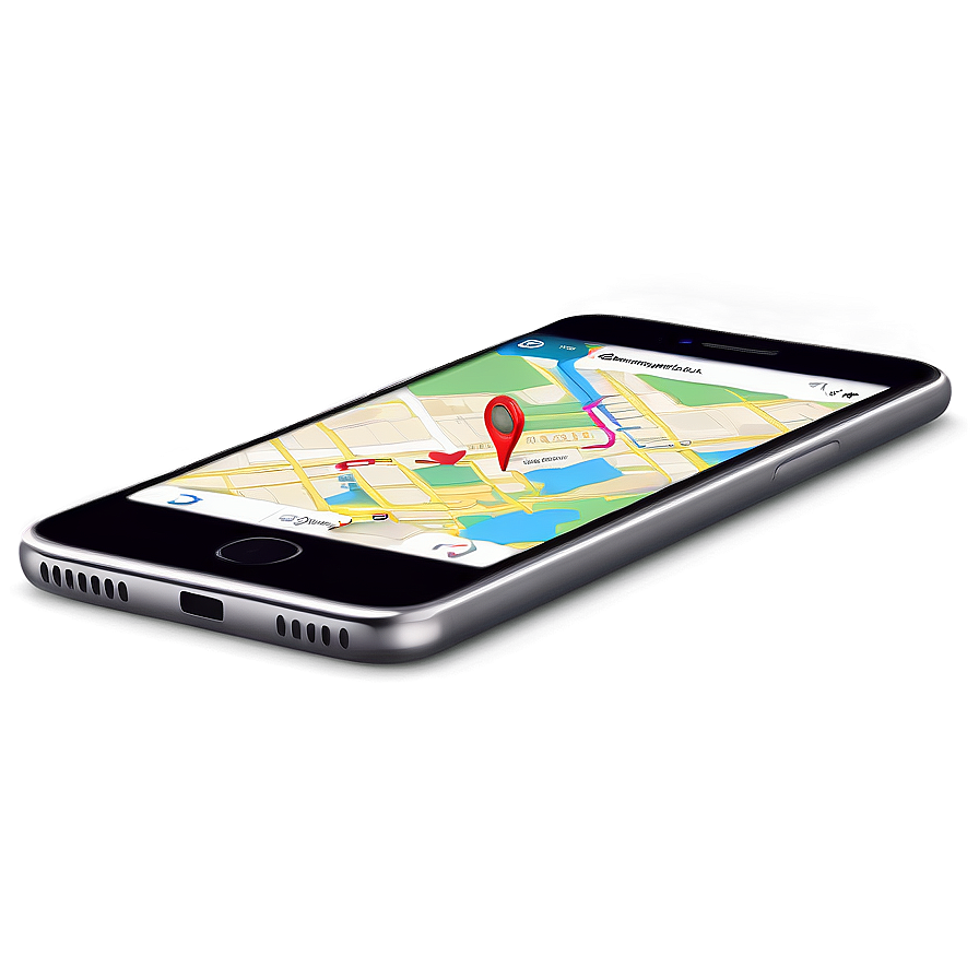 Mobile Phone With Gps Navigation Png Pwp41 PNG