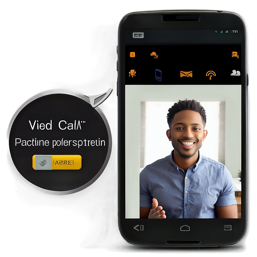 Mobile Phone With Video Call Screen Png Xtl61 PNG