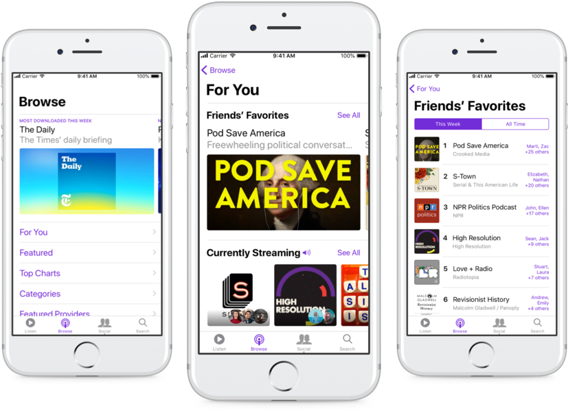 Mobile Podcast App Screenshots PNG