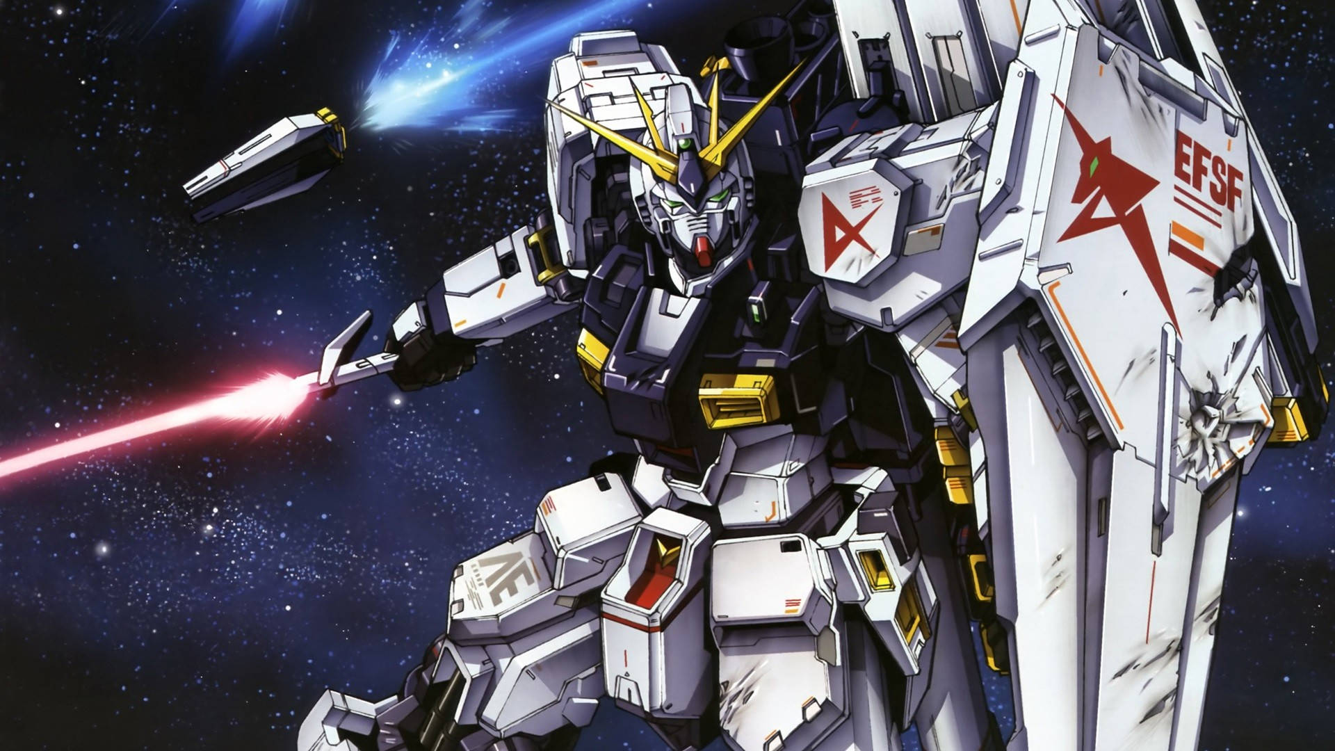 An Iconic War Machine - The RX93-V1 Hi-Nu Gundam Wallpaper