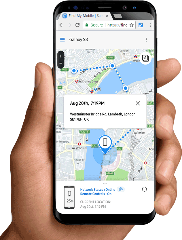 Mobile Tracking App Screen In Hand PNG