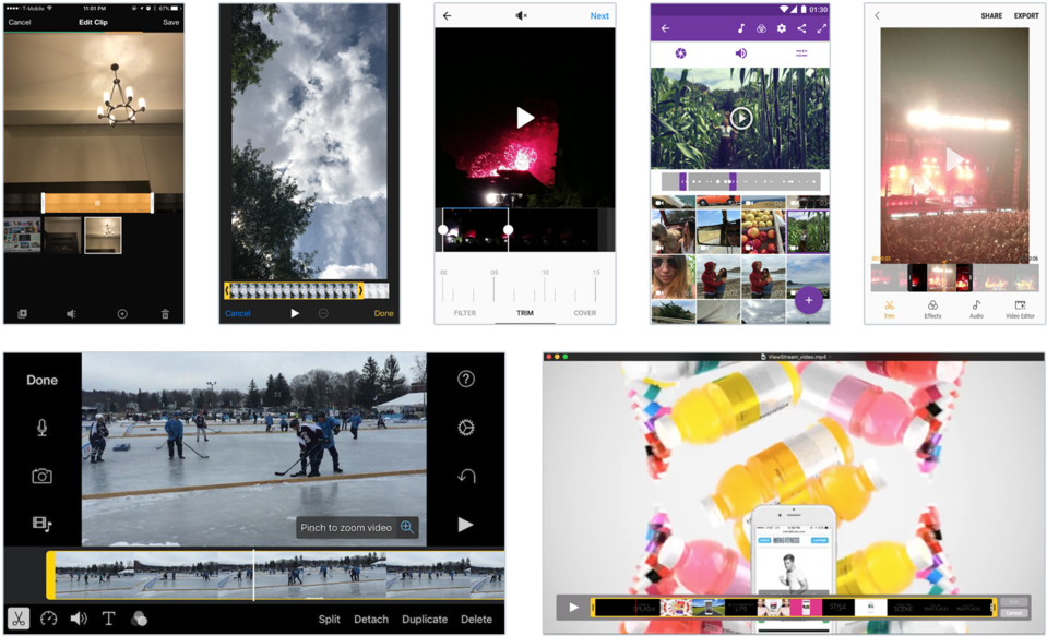 Mobile Video Editing Apps Collage PNG