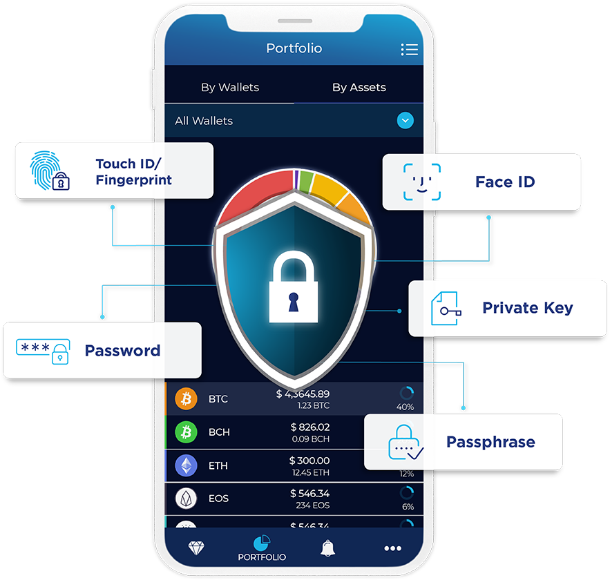 Mobile Wallet Security Features Infographic PNG