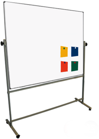 Mobile Whiteboardwith Colored Magnets PNG