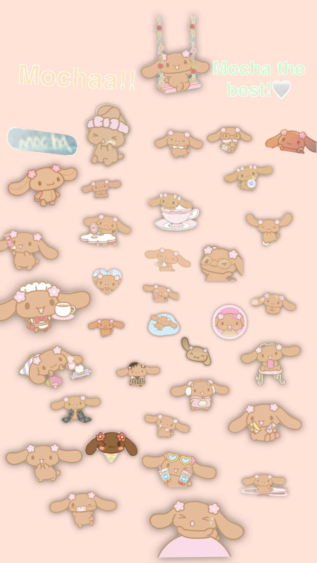 Kolase Karakter Sanrio Mocha Wallpaper