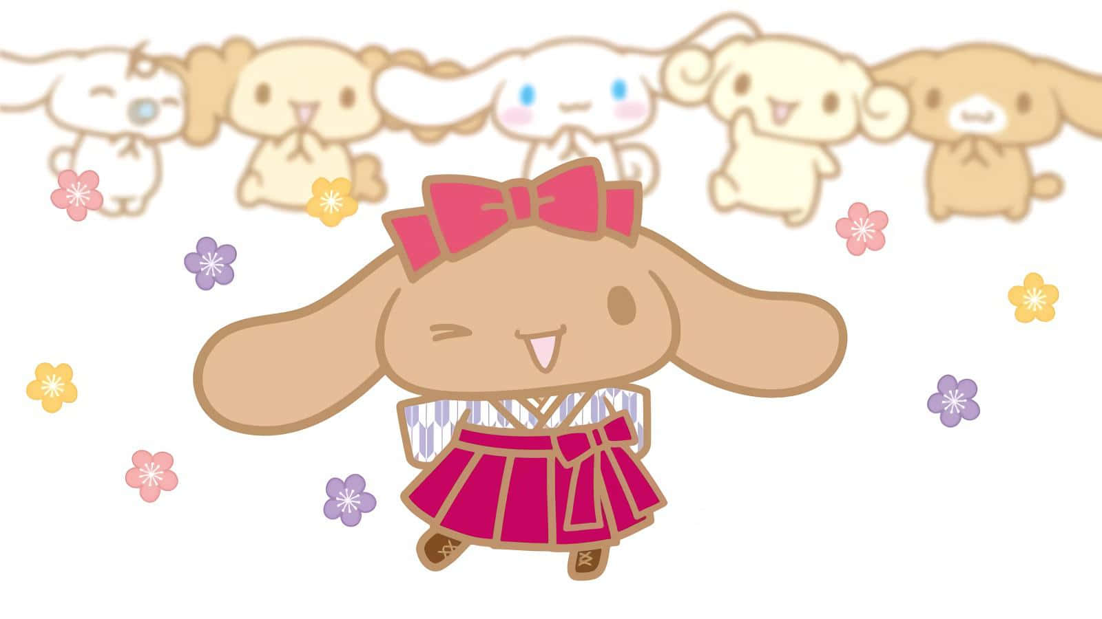 Mocha Sanrio Character Lineup Wallpaper