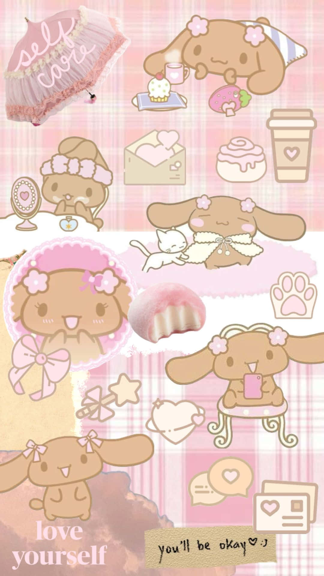 Mignon Collage De Mocha Sanrio Fond d'écran