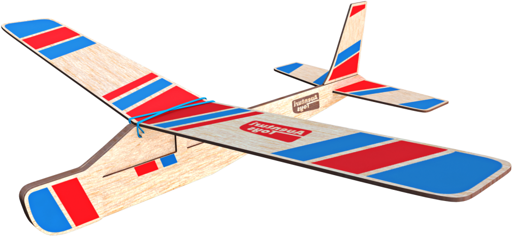 Model Glider Red Blue Stripes PNG