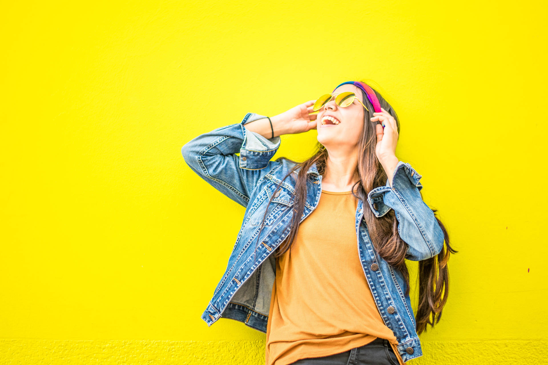 Model On Yellow Background Wallpaper