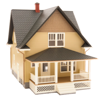 Model Yellow Housewith Porch PNG