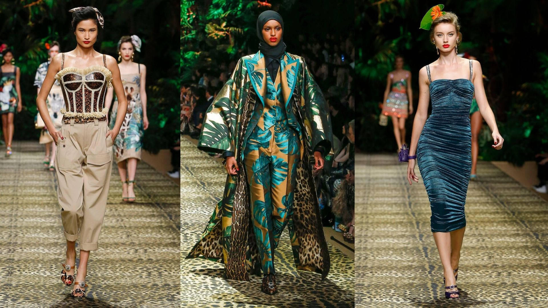 Modeller i Dolce & Gabbana kjoler på løbebane Wallpaper