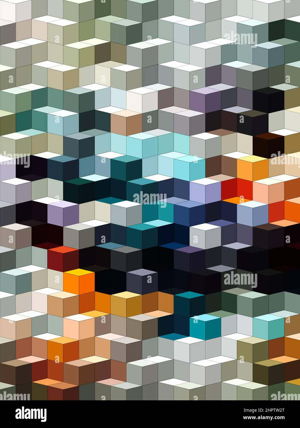 Abstract Geometric Cubes Background - Stock Image Wallpaper