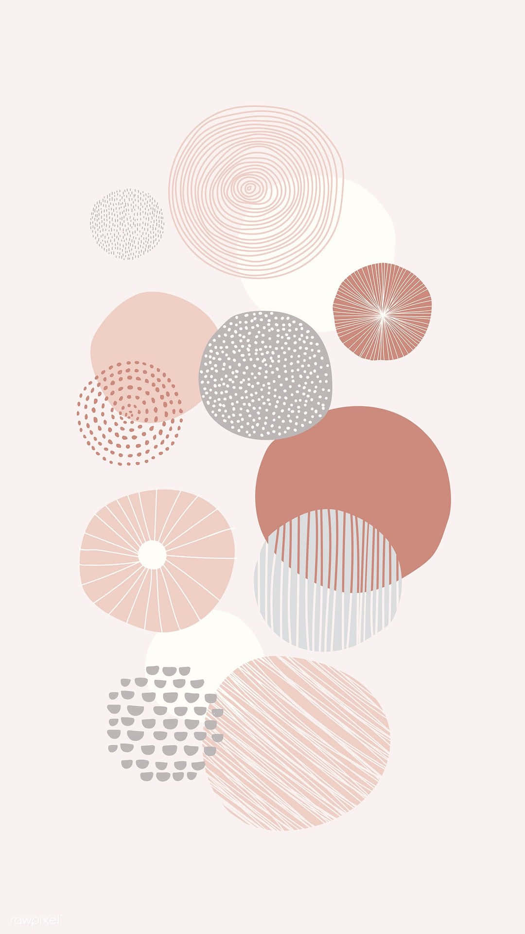 A Pink And Grey Abstract Print With Circles Wallpaper