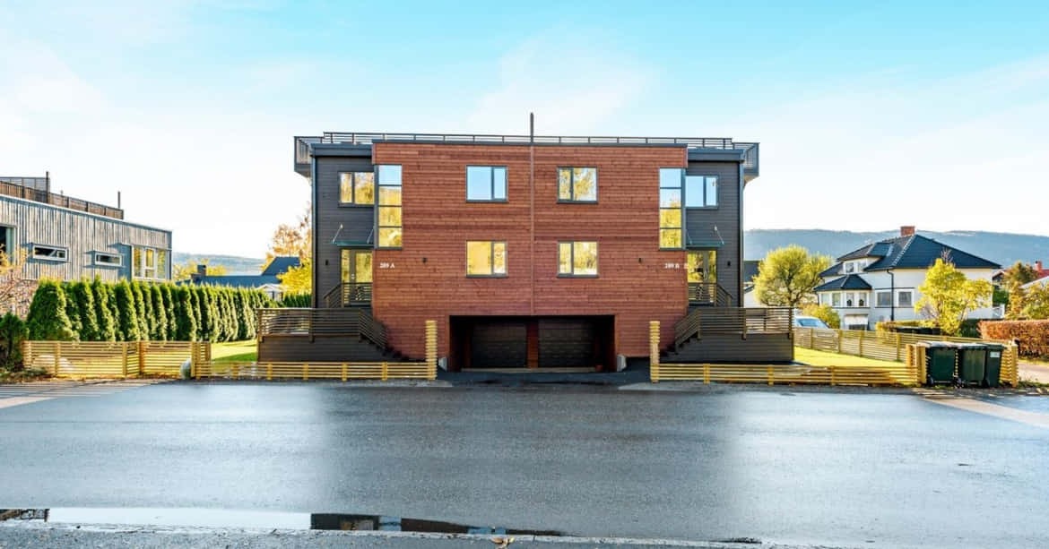 Modern Apartment Complex Drammen Norway Wallpaper