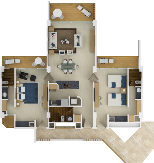 Modern Apartment Floor Plan Design PNG