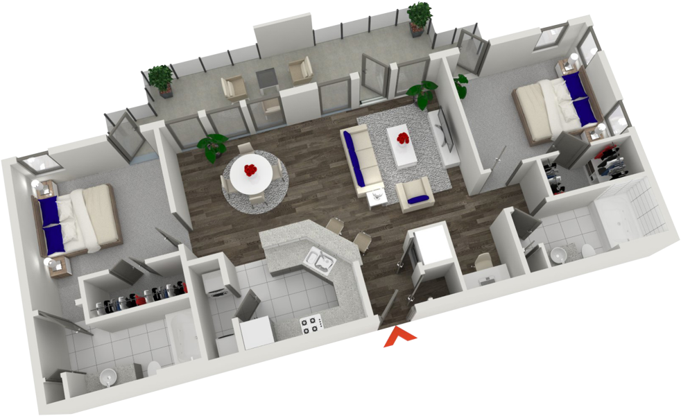 Modern Apartment3 D Floor Plan PNG