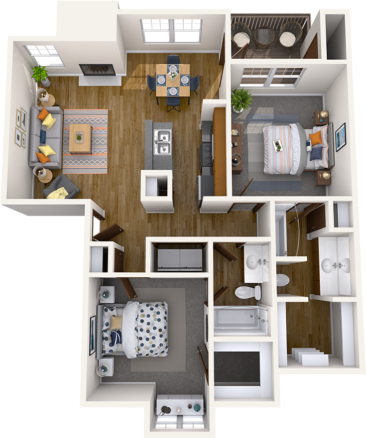 Modern Apartment3 D Floor Plan PNG
